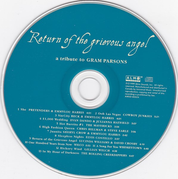 Various - Return Of The Grievous Angel / A Tribute To Gram Parsons (CD, Album) (Near Mint (NM or M-)) - Image 3