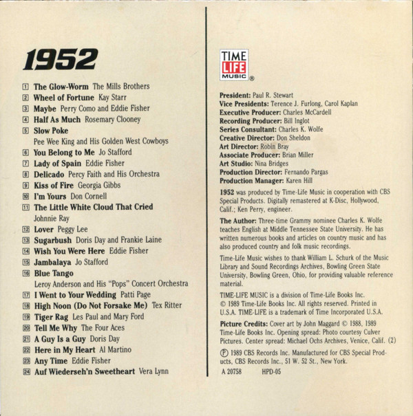 Various - Your Hit Parade 1952 (CD, Comp, RM) (Near Mint (NM or M-)) - Image 2