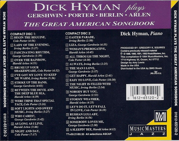 Dick Hyman - Plays The Great American Songbook (2xCD, Comp) (Near Mint (NM or M-)) - Image 2