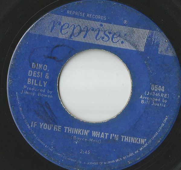 Dino, Desi & Billy - If You're Thinkin' What I'm Thinkin' / Pretty Flamingo (7") (Very Good Plus (VG+))