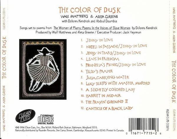 Wall Matthews & Aleta Greene - The Color Of Dusk (CD, Album) (Near Mint (NM or M-)) - Image 2