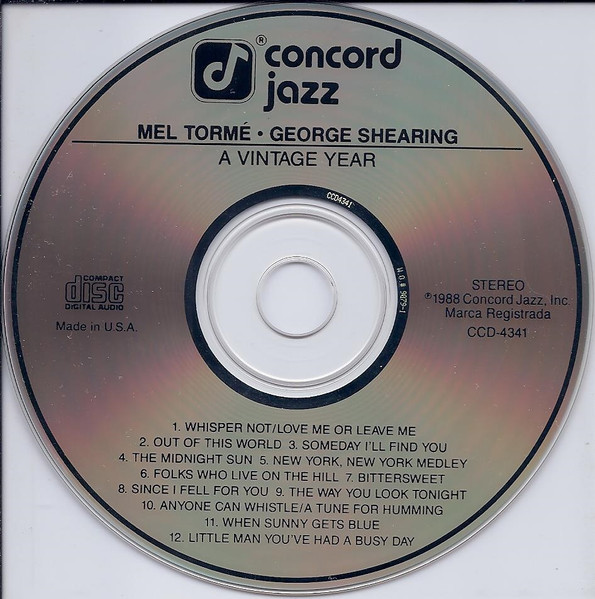 Mel Tormé • George Shearing - A Vintage Year (CD, Album) (Near Mint (NM or M-)) - Image 3