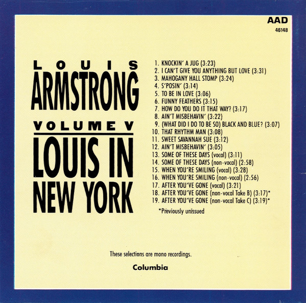 Louis Armstrong - Volume V - Louis In New York (CD, Comp, Mono, RE, RM) (Near Mint (NM or M-)) - Image 2