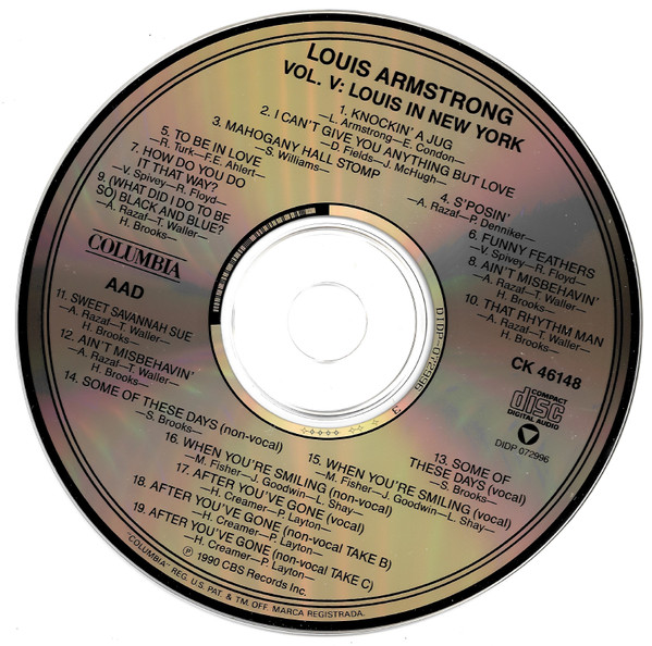 Louis Armstrong - Volume V - Louis In New York (CD, Comp, Mono, RE, RM) (Near Mint (NM or M-)) - Image 4