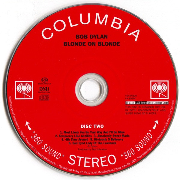 Bob Dylan - Blonde On Blonde (2xSACD, Hybrid, Multichannel, Album, RE, RM, Dig) (Very Good Plus (VG+)) - Image 5
