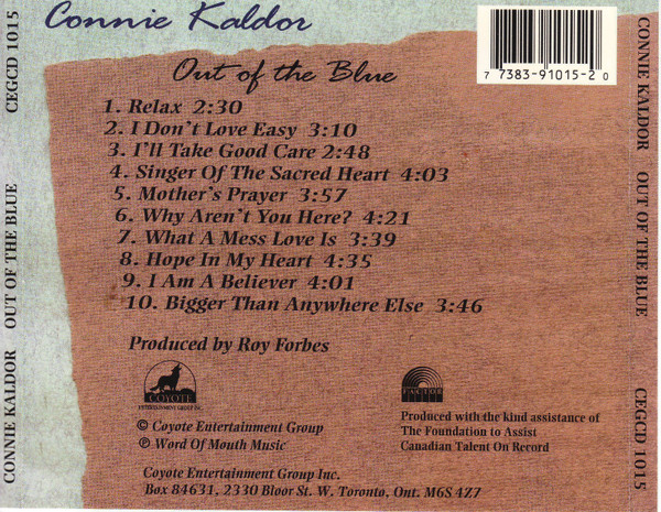 Connie Kaldor - Out Of The Blue (CD, Album) (Near Mint (NM or M-)) - Image 3