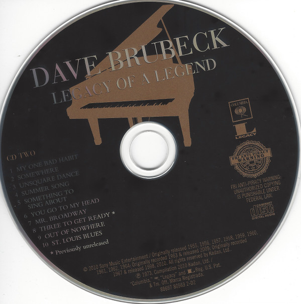 Dave Brubeck - Legacy Of A Legend (2xCD, Comp) (Mint (M)) - Image 3