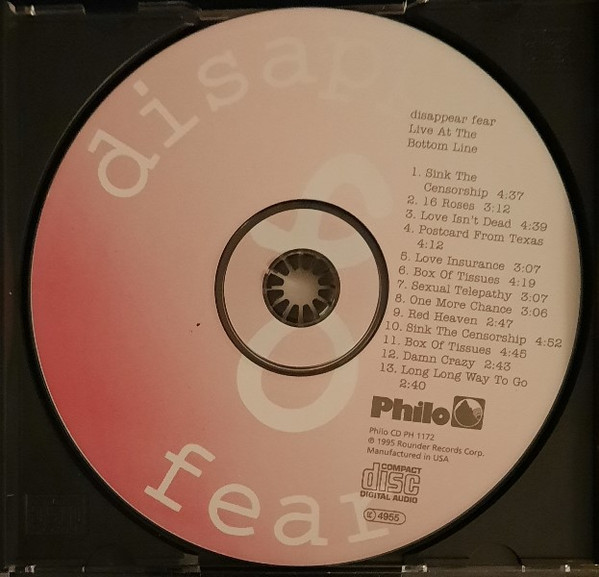 Disappear Fear - Live At The Bottom Line (CD, Album, RE) (Near Mint (NM or M-)) - Image 3