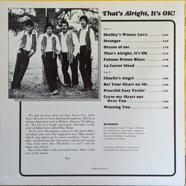 Buckskin - That's Alright, It's OK! (LP, Album) (Mint (M)) - Image 2