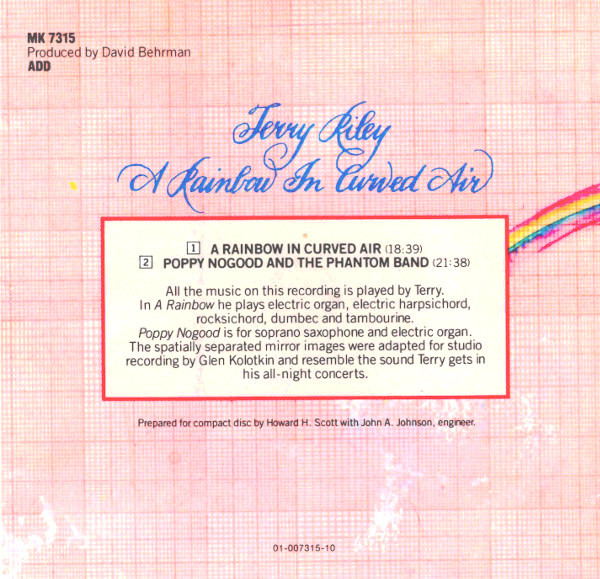 Terry Riley - A Rainbow In Curved Air (CD, Album, RE) (Near Mint (NM or M-)) - Image 2