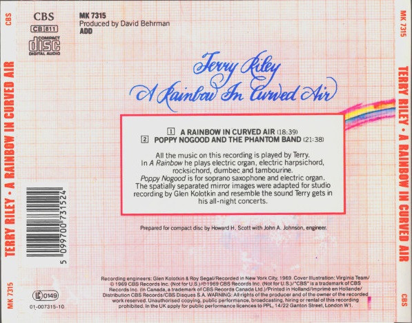 Terry Riley - A Rainbow In Curved Air (CD, Album, RE) (Near Mint (NM or M-)) - Image 3