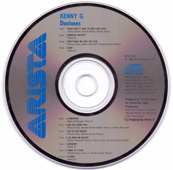 Kenny G (2) - Duotones (CD, Album) (Near Mint (NM or M-)) - Image 3