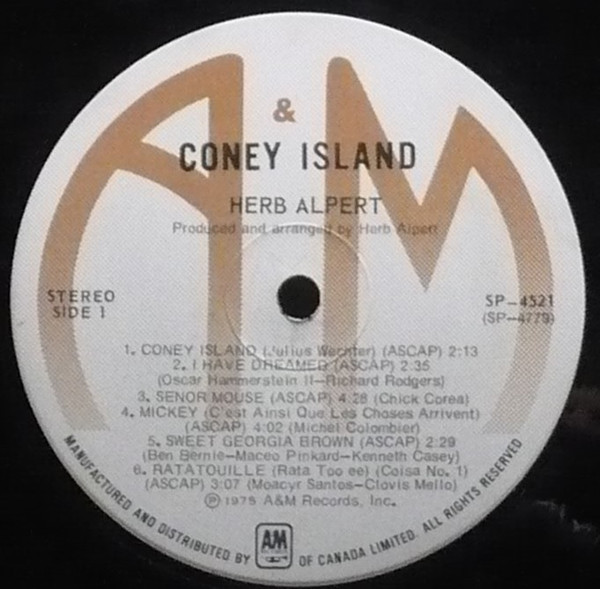 Herb Alpert & The Tijuana Brass - Coney Island (LP, Album) (Near Mint (NM or M-)) - Image 3