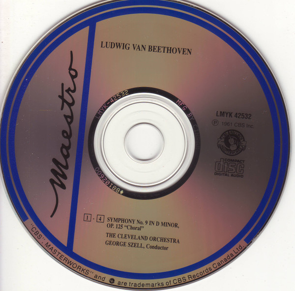 Ludwig van Beethoven / The Cleveland Orchestra Chorus, The Cleveland Orchestra, George Szell - Symphony No. 9, "Choral" (CD, RE) (Mint (M)) - Image 2
