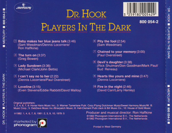 Dr. Hook - Players In The Dark (CD, Album, RE) (Near Mint (NM or M-)) - Image 2