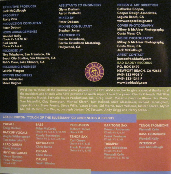 Craig Horton - Touch Of The Bluesman (CD, Album) (Near Mint (NM or M-)) - Image 3