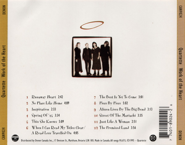Quartette - Work Of The Heart (CD, Album) (Near Mint (NM or M-)) - Image 2