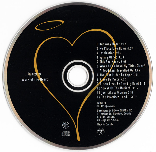 Quartette - Work Of The Heart (CD, Album) (Near Mint (NM or M-)) - Image 3