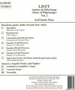 Alternative view of Franz Liszt, Jenö Jandó - Années de Pèlerinage - Vol. 2 (CD, Album) (Mint (M))