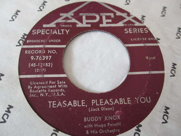 Buddy Knox With The Hugo Peretti Orchestra - Teasable, Pleasable You / That's Why I Cry (7") (Near Mint (NM or M-))