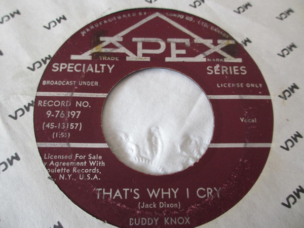 Buddy Knox With The Hugo Peretti Orchestra - Teasable, Pleasable You / That's Why I Cry (7") (Near Mint (NM or M-)) - Image 2
