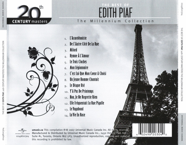 Edith Piaf - The Best Of Edith Piaf (CD, Comp) (Near Mint (NM or M-)) - Image 2
