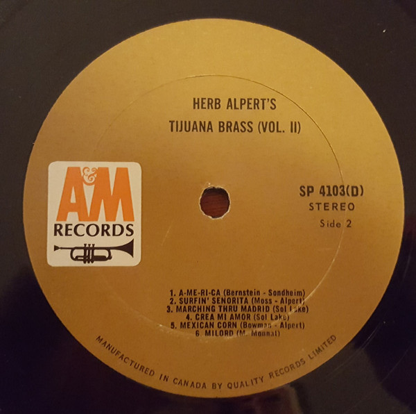 Herb Alpert & The Tijuana Brass - Volume 2 (LP, Album) (Near Mint (NM or M-)) - Image 4