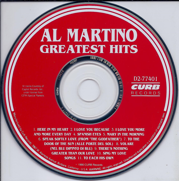 Al Martino - Greatest Hits (CD, Comp) (Near Mint (NM or M-)) - Image 3