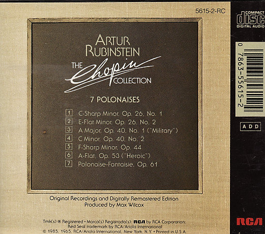 Frédéric Chopin, Arthur Rubinstein - 7 Polonaises (CD, RE, RM) (Near Mint (NM or M-)) - Image 2