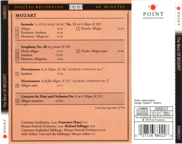 Wolfgang Amadeus Mozart - The Best Of Mozart (CD, Comp) (Mint (M)) - Image 3