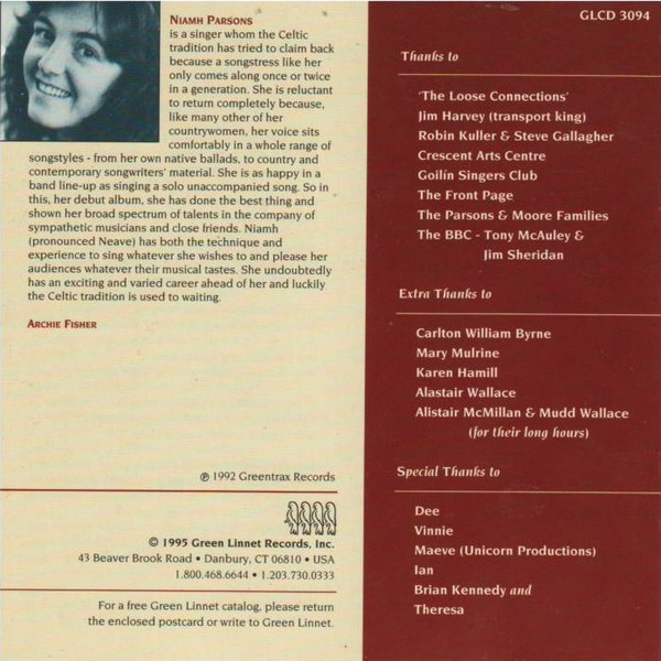 Niamh Parsons - Loosely Connected (CD, Album) (Near Mint (NM or M-)) - Image 3