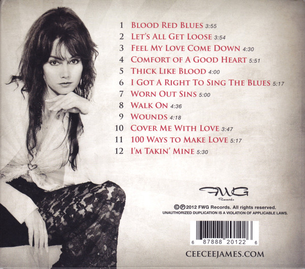 Cee Cee James - Blood Red Blues (CD, Album) (Mint (M)) - Image 2
