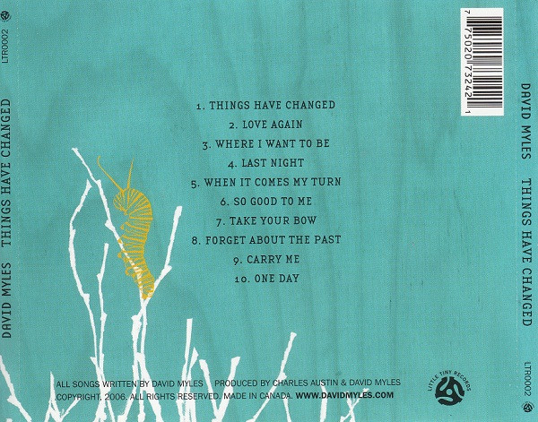 David Myles (2) - Things Have Changed (CD, Album) (Near Mint (NM or M-)) - Image 2