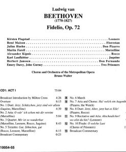 Alternative view of Ludwig van Beethoven - Kirsten Flagstad, René Maison, Julius Huehn, Marita Farell, Alexander Kipnis, Karl Laufkötter, Herbert Janssen (2), Metropolitan Opera Chorus And The Metropolitan Opera House Orchestra, Bruno Walter - Fidelio (2xCD, RE, RM) (Mint (M))