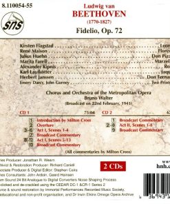 Ludwig van Beethoven - Kirsten Flagstad, René Maison, Julius Huehn, Marita Farell, Alexander Kipnis, Karl Laufkötter, Herbert Janssen (2), Metropolitan Opera Chorus And The Metropolitan Opera House Orchestra, Bruno Walter - Fidelio (2xCD, RE, RM) (Mint (M)) - Image 4