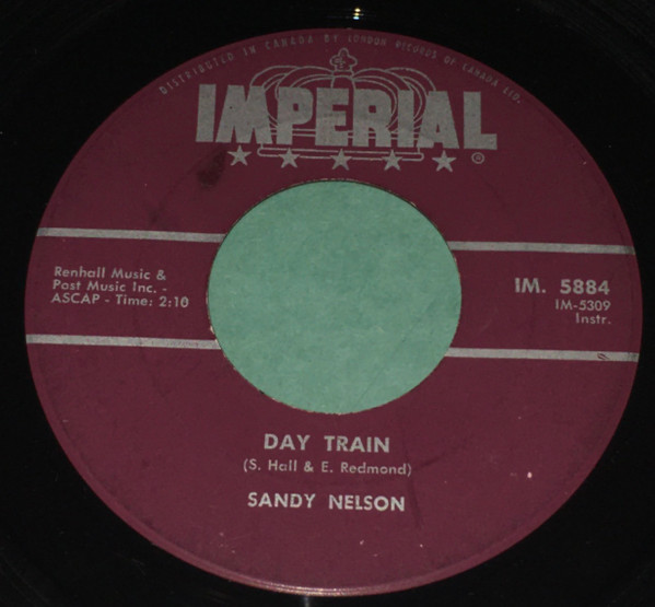 Sandy Nelson - Day Train / Teenage House Party (7", Single) (Near Mint (NM or M-)) - Image 3