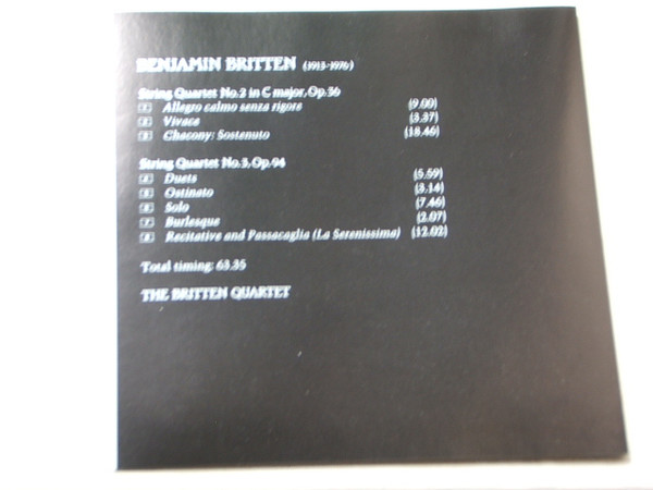 Benjamin Britten, Britten Quartet - The String Quartets 2 & 3 (CD, Album) (Mint (M)) - Image 2