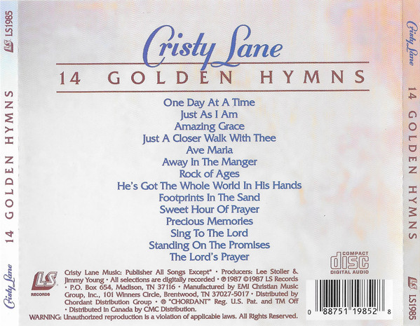 Cristy Lane - 14 Golden Hymns (CD, RE) (Mint (M)) - Image 2