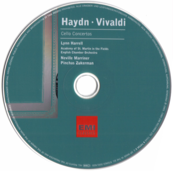 Joseph Haydn, Antonio Vivaldi - Lynn Harrell, The Academy Of St. Martin-in-the-Fields, Sir Neville Marriner, English Chamber Orchestra, Pinchas Zukerman - Cello Concertos (CD, Comp, RM) (Mint (M)) - Image 2