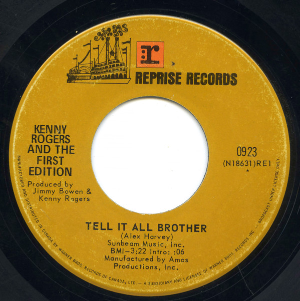 Kenny Rogers And The First Edition* - Tell It All Brother / Just Remember You're My Sunshine (7", Single) (Very Good Plus (VG+))