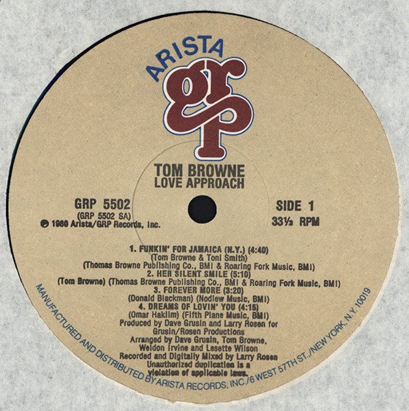 Tom Browne - Love Approach (LP, Album) (Very Good Plus (VG+)) - Image 3