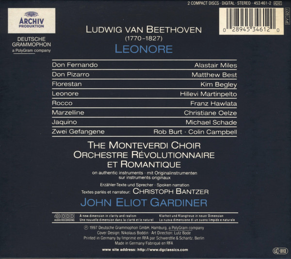 Ludwig van Beethoven, John Eliot Gardiner - Leonore (2xCD, Album) (Near Mint (NM or M-)) - Image 2