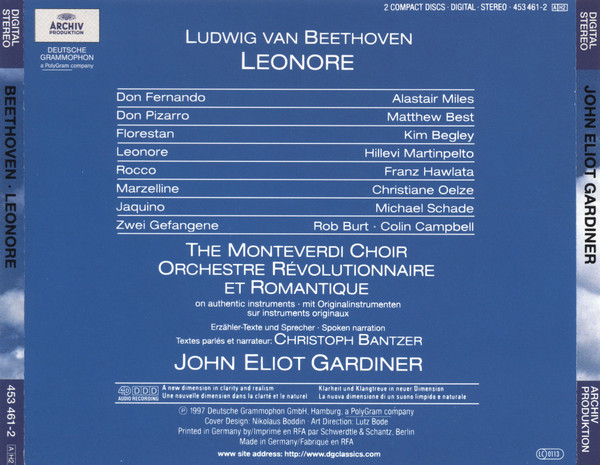 Ludwig van Beethoven, John Eliot Gardiner - Leonore (2xCD, Album) (Near Mint (NM or M-)) - Image 4