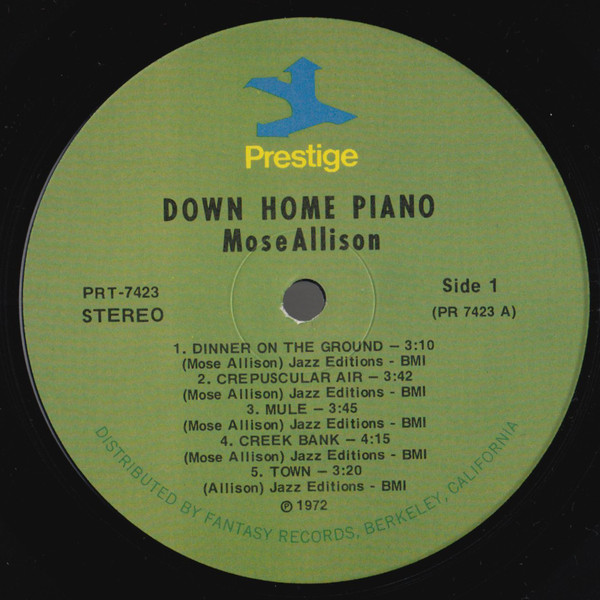 Mose Allison - Down Home Piano (LP, Comp, RE, Ind) (Near Mint (NM or M-)) - Image 3