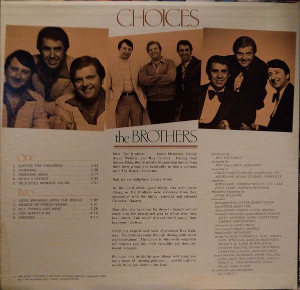 The Brothers (19) - Choices (LP, Album) (Mint (M)) - Image 2