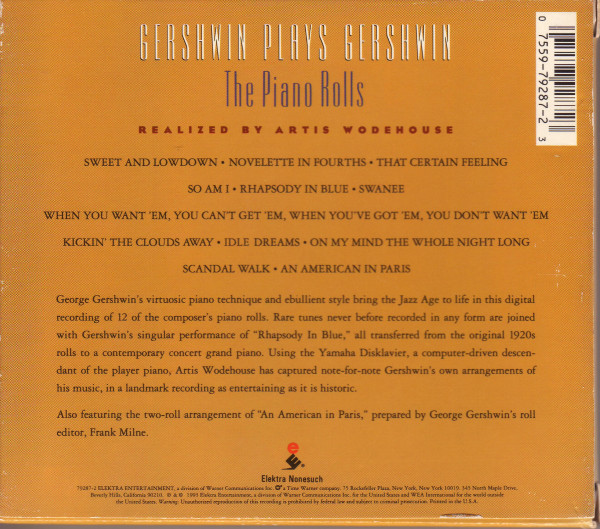 George Gershwin - Plays Gershwin - The Piano Rolls (CD, Album, Comp) (Near Mint (NM or M-)) - Image 2