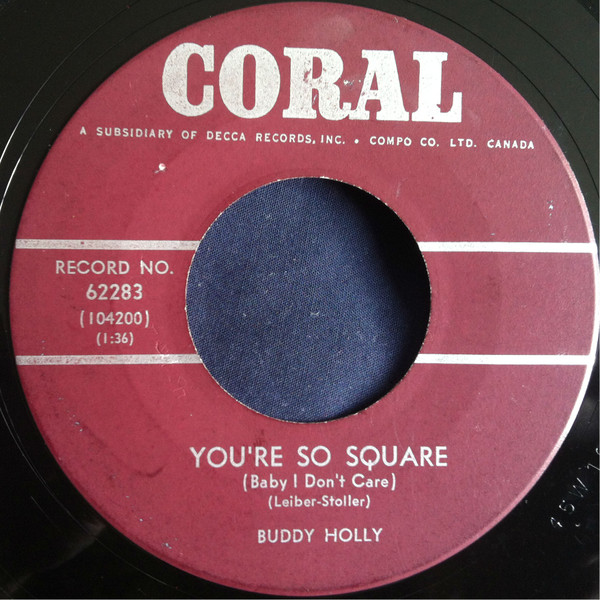 Buddy Holly - You're So Square (Baby I Don't Care) (7", Single) (Near Mint (NM or M-))