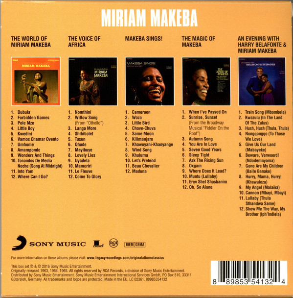 Miriam Makeba - Original Album Classics (Box, Comp + CD, Album, RE + CD, Album, RE + CD, Al) (Mint (M)) - Image 2