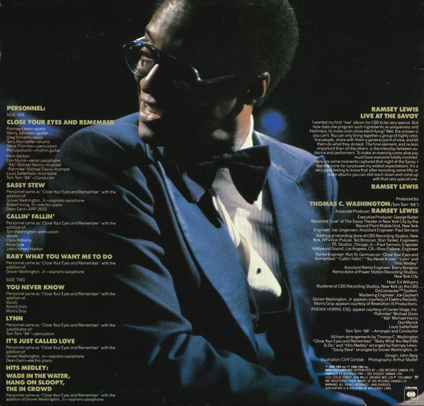 Ramsey Lewis - Live At The Savoy (LP, Album) (Mint (M)) - Image 2