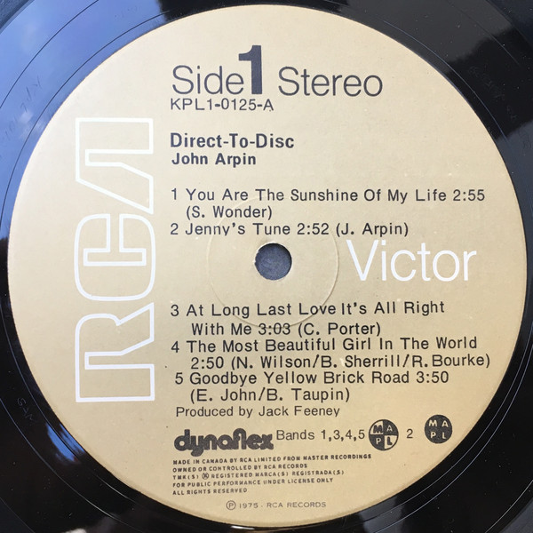 John Arpin - Direct-To-Disc (LP, Album) (Very Good Plus (VG+)) - Image 3